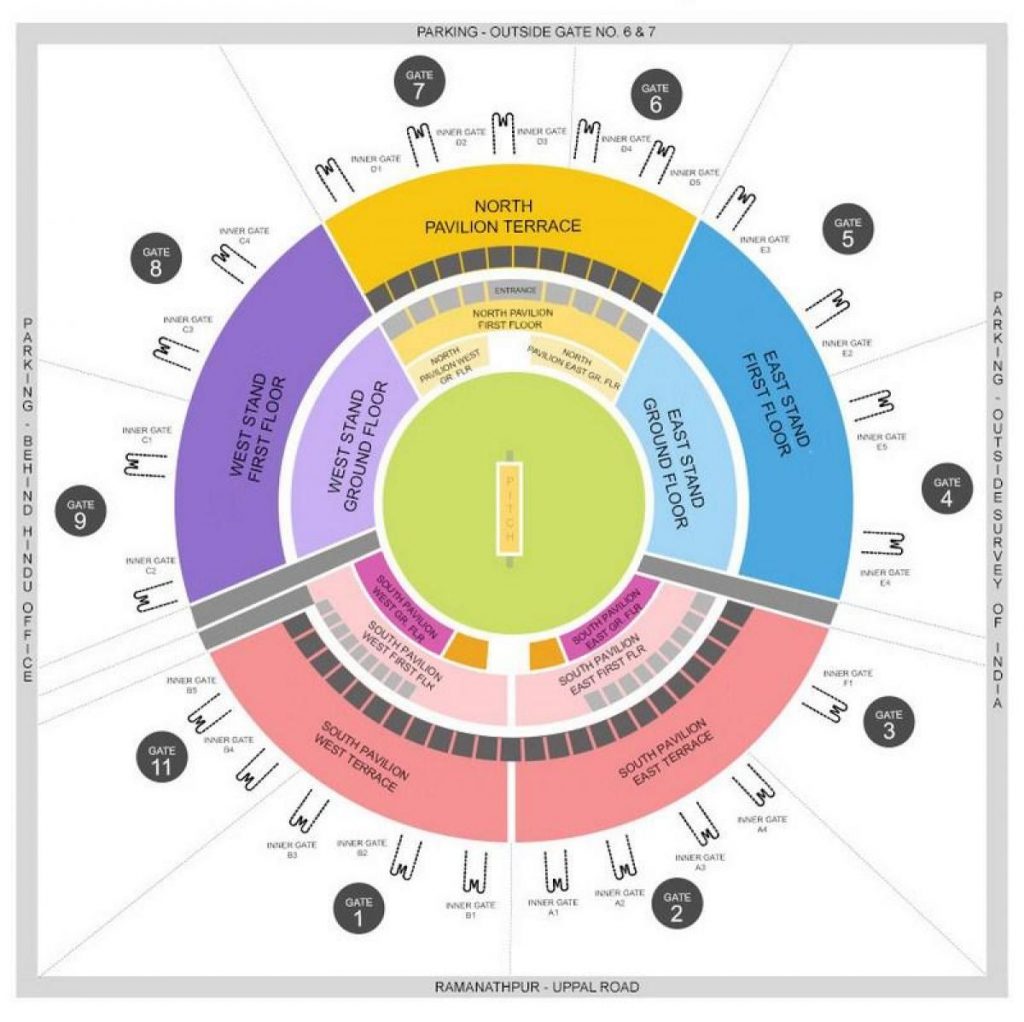 Rajiv Gandhi International Stadium Layout seating plan