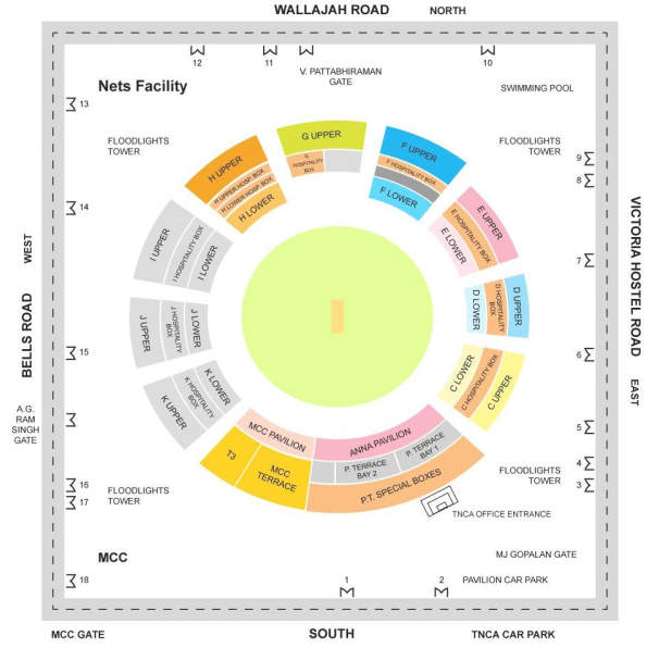  Chidambaram Stadium  map, seating plan