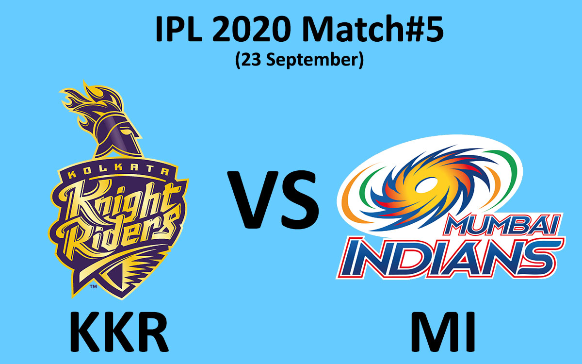 IPL 2020 Match#5 KKR vs MI Playing XI, Pitch Report and Ways to Watch Online