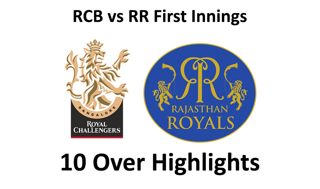 RCB vs RR first Innings 10 Over Highlights Ball By Ball